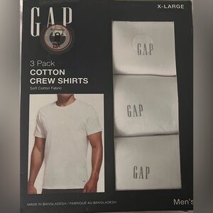 GAP Men's White Cotton Crew Neck Tees - 3 Pack